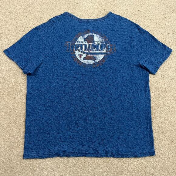 Lucky Brand Triumph Mens Blue Graphic T Shirt Size 2XL XXL - Picture 4 of 5